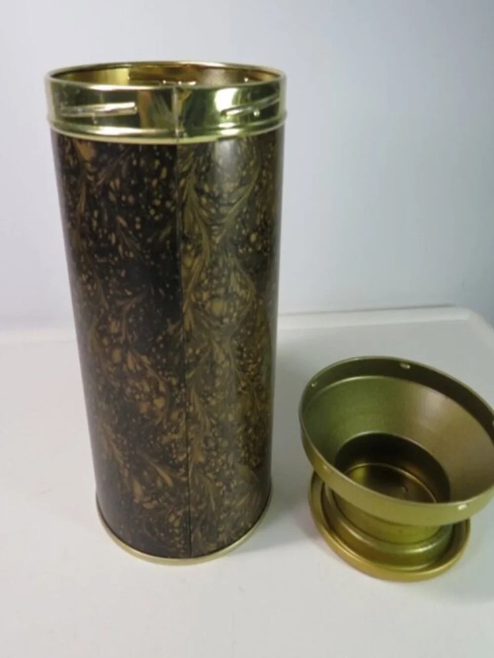 Bailey's Irish Milk Can Chun metal tin Farmhouse Warm Gold & Brown Cow Milk Jug